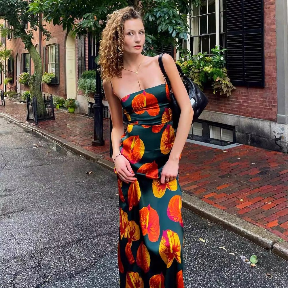 Reformation Frankie Silk Dress in Daiquiri